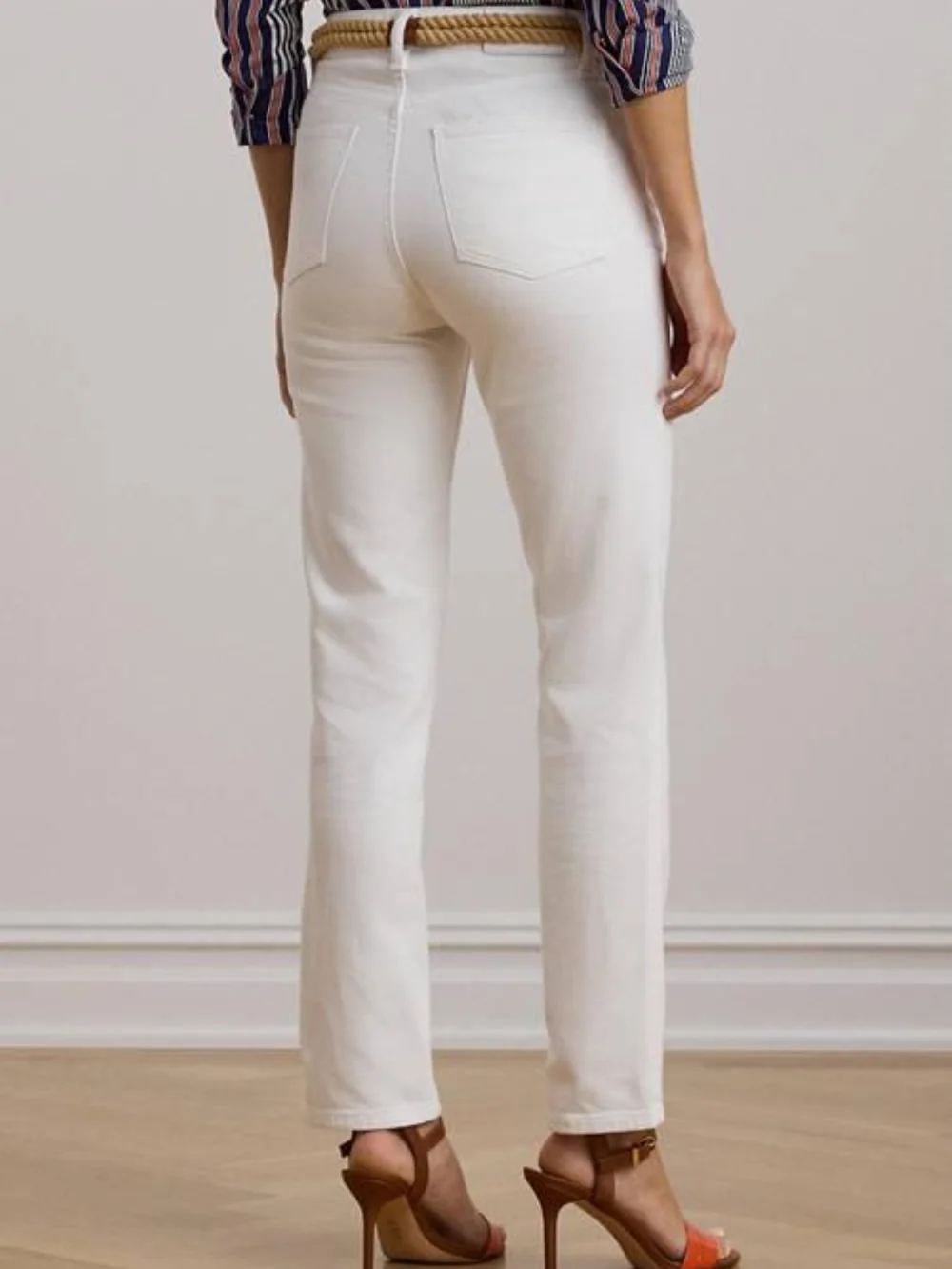 Lauren Ralph Lauren Women's High-Rise Straight Ankle Jeans White